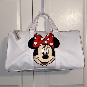 Stoney Clover Lane Large White Duffle Bag w/ large Minnie Decal